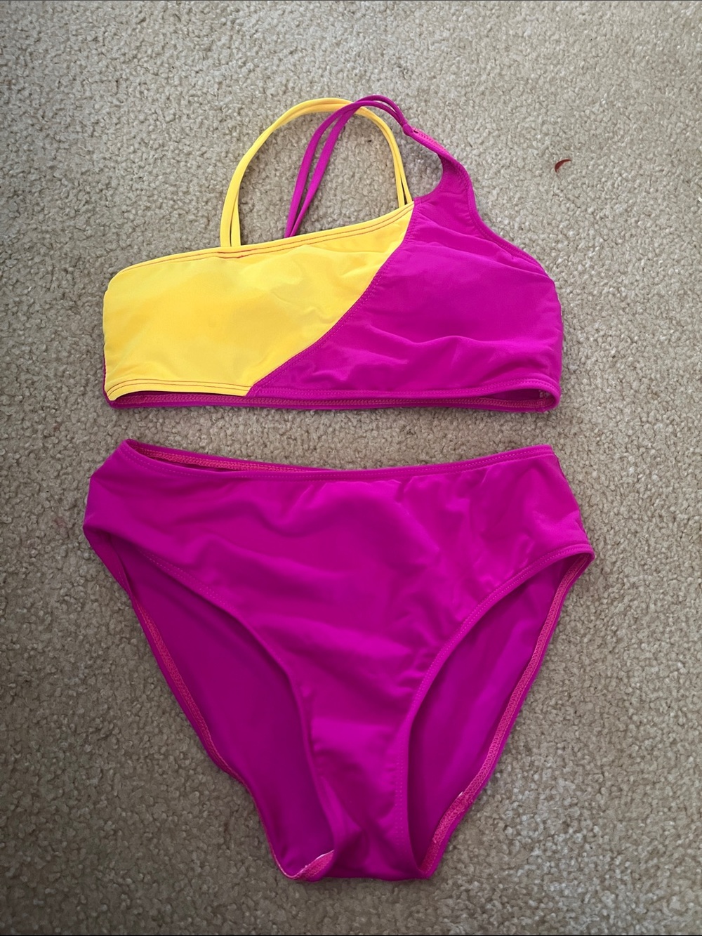 Bold pink/yellow Two Piece/Bikini